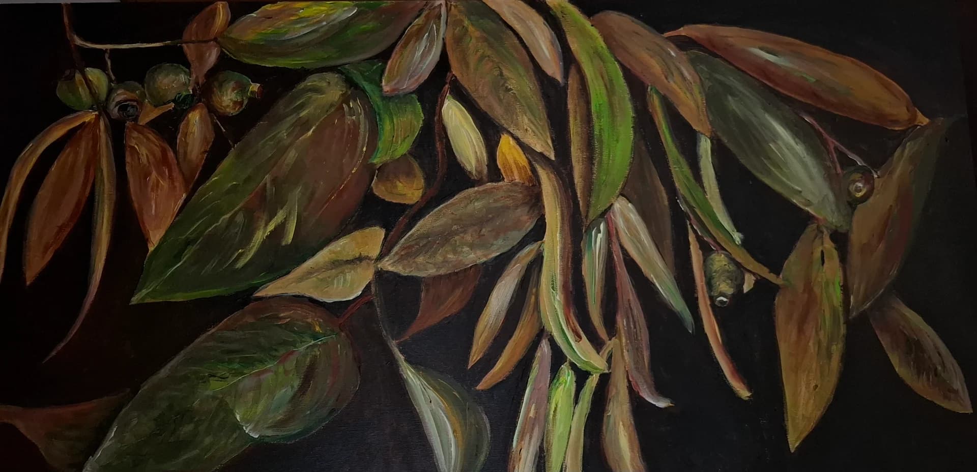 Leaves Against Black
