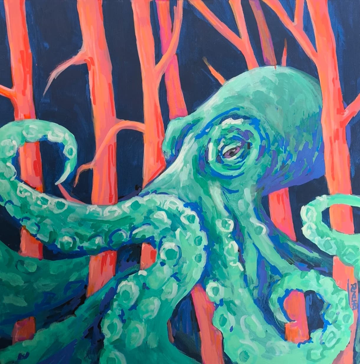 Octopus in Coral Woods