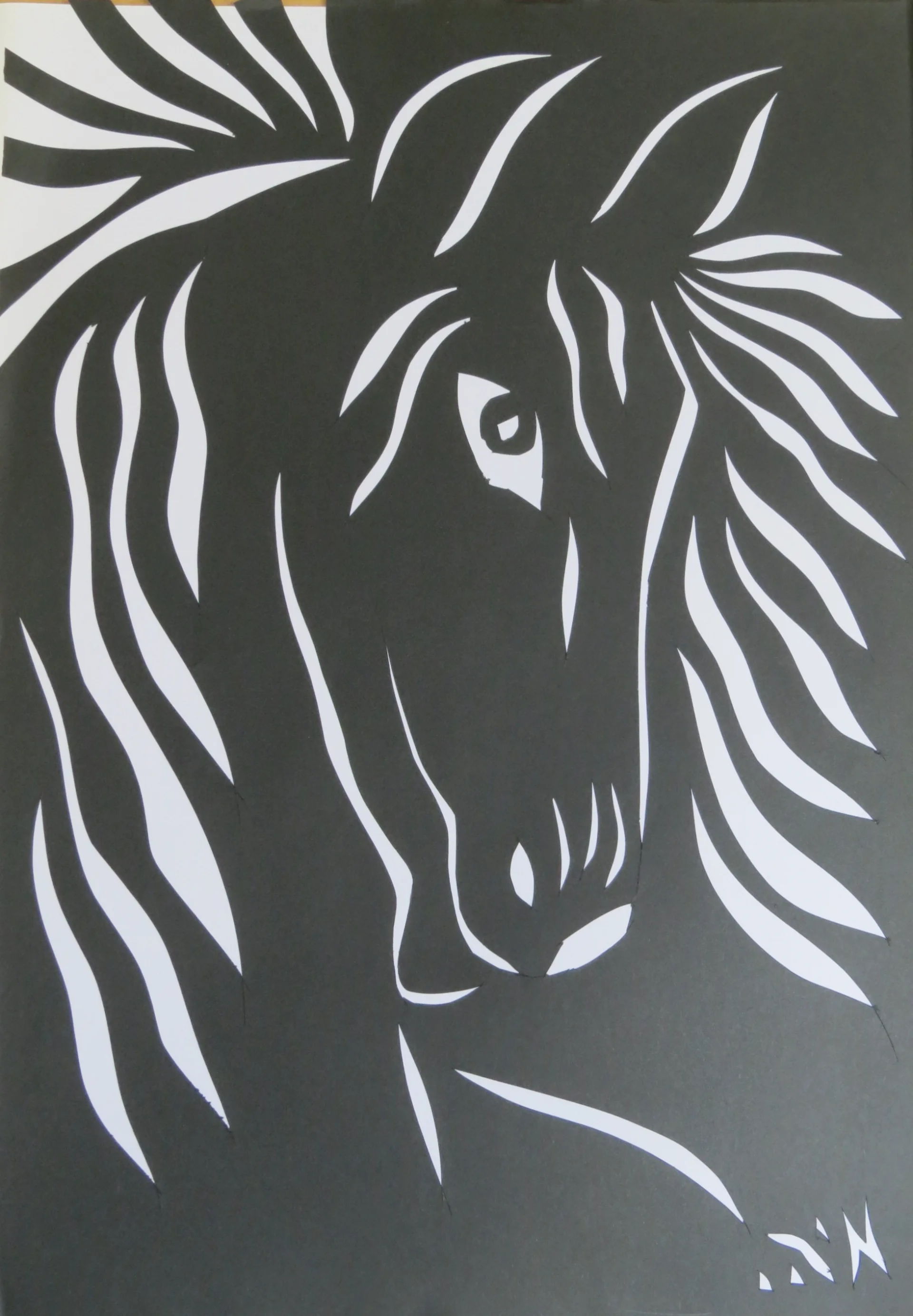 Black Horse Profile- Papercuts