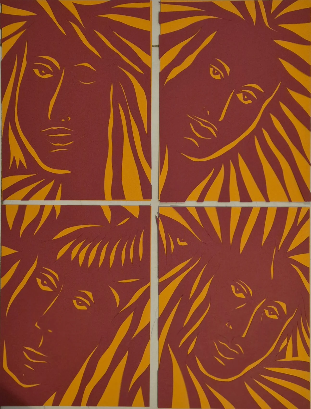 Fourfold Amber Portrait-Papercuts
