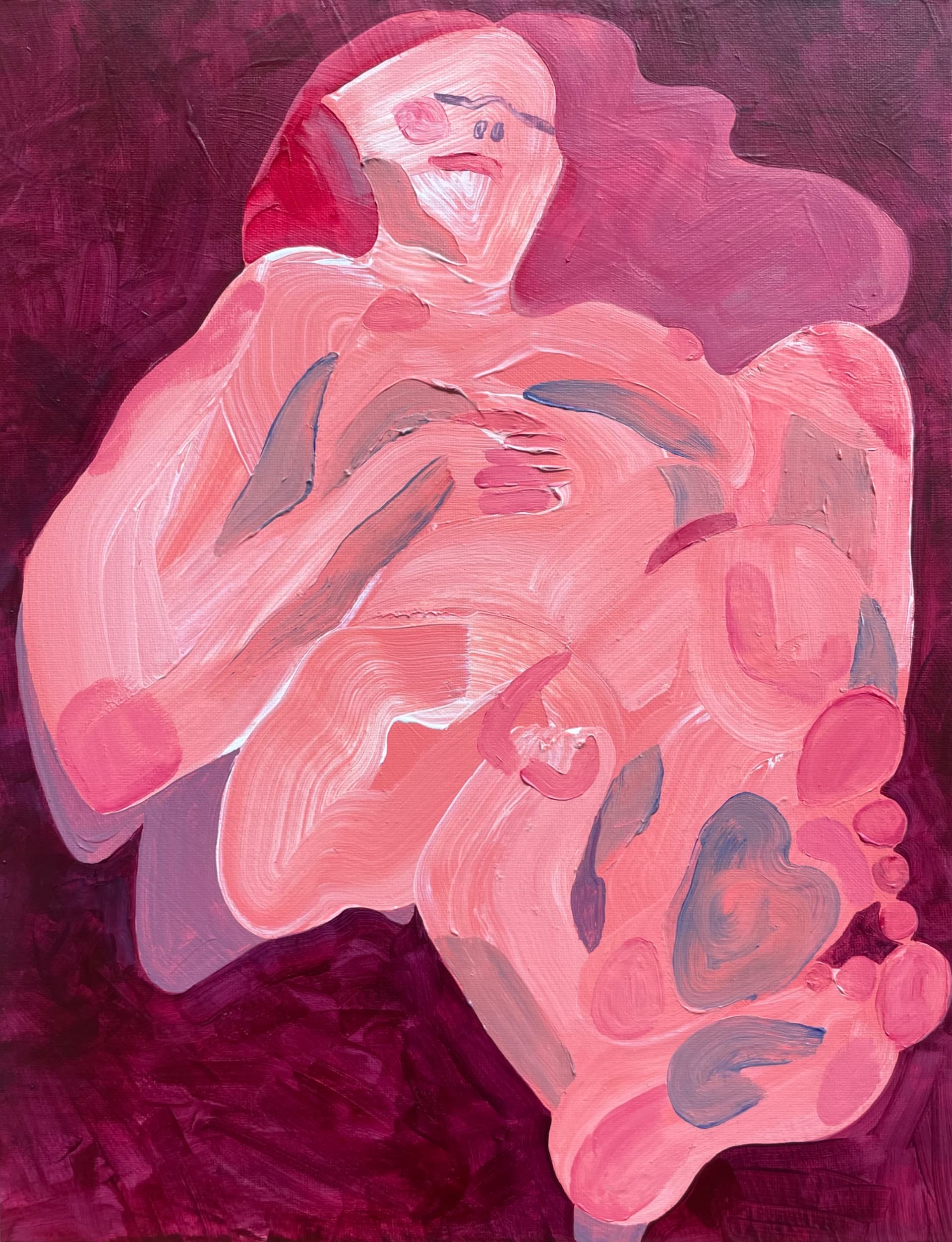 Salmon figure painting