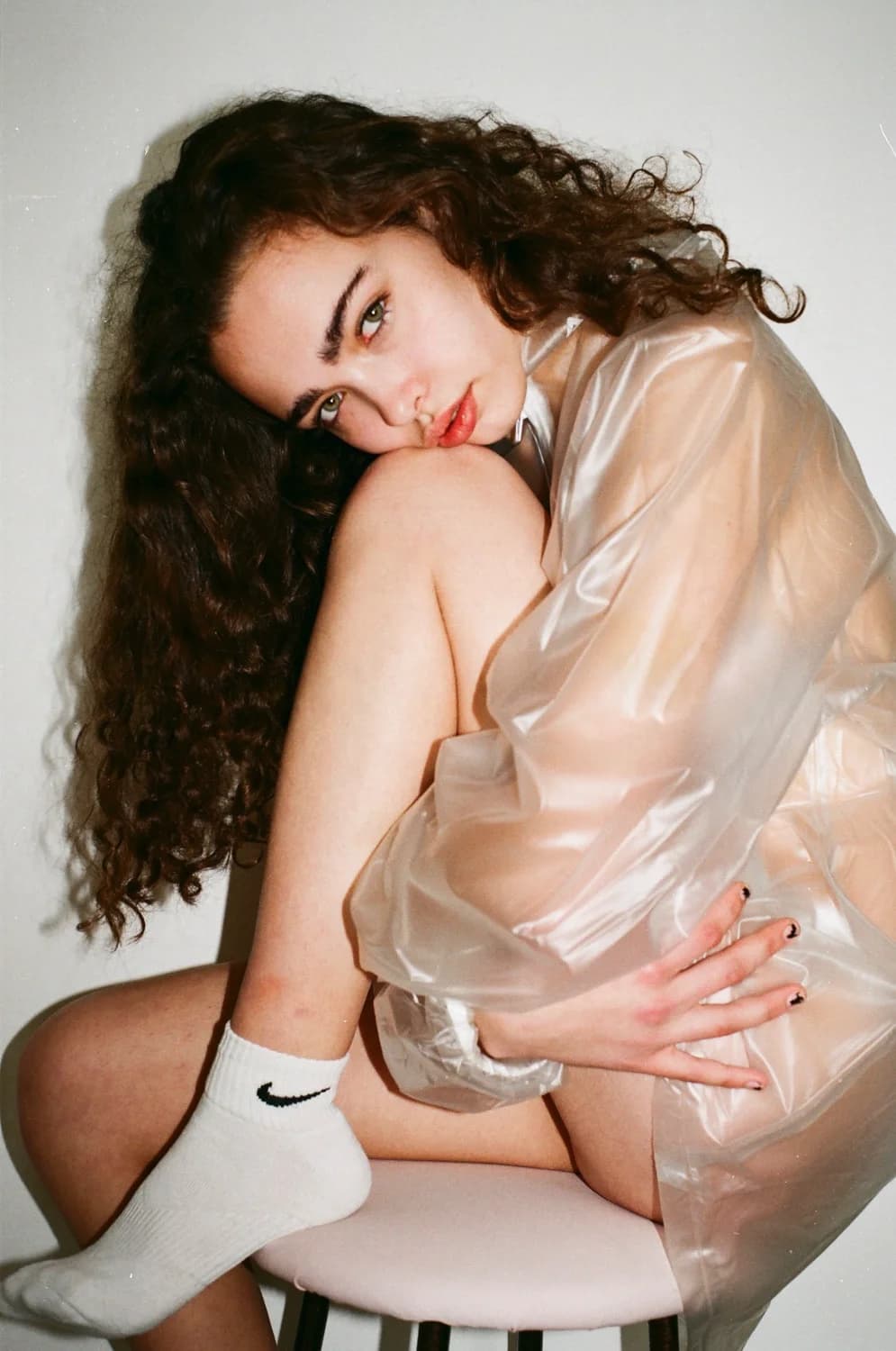 A girl with a Nike Sock