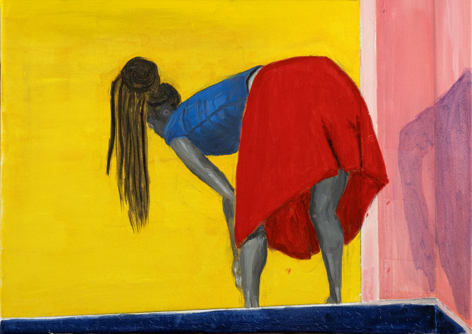 Bent Figure in Yellow