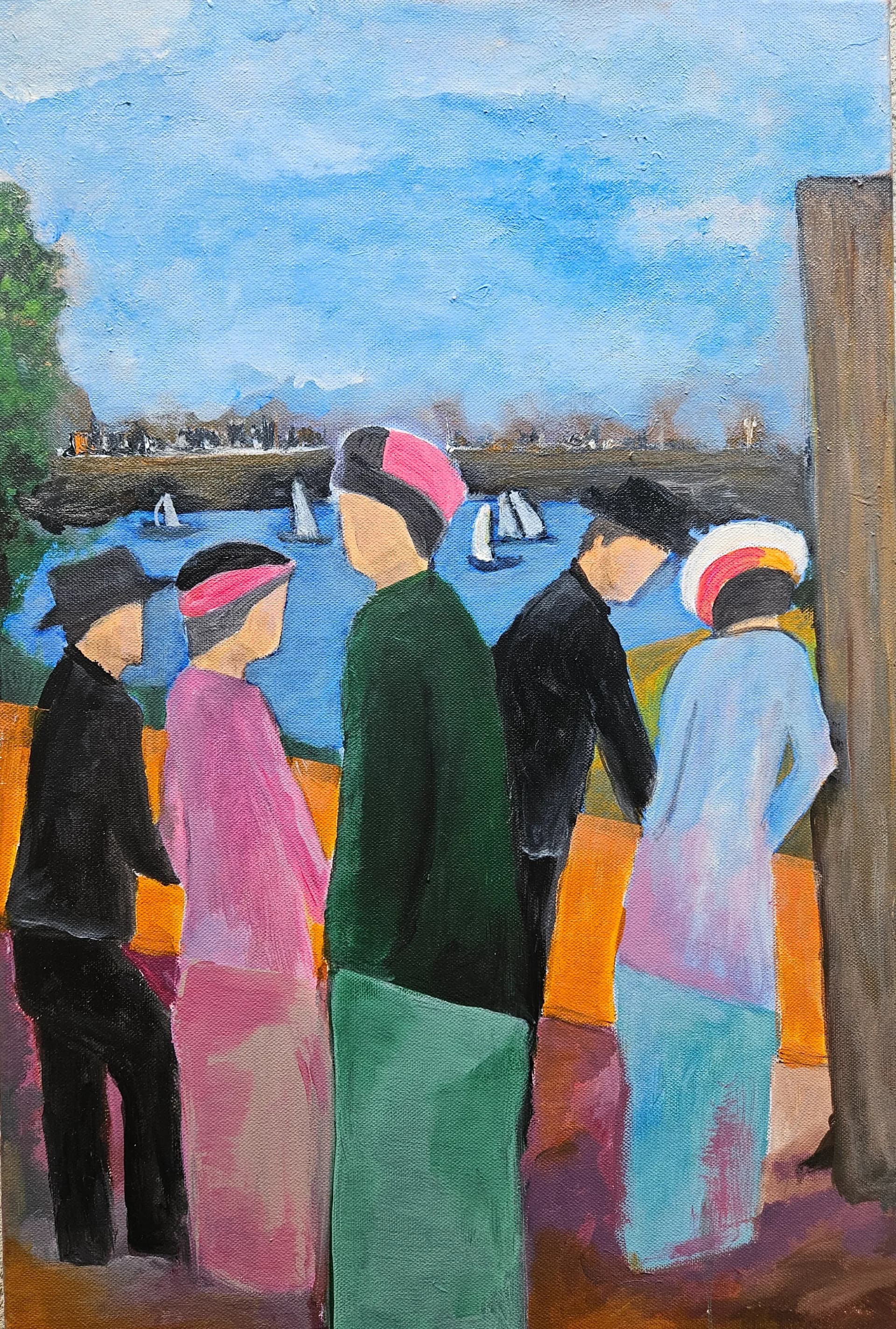 Figures by the Harbor