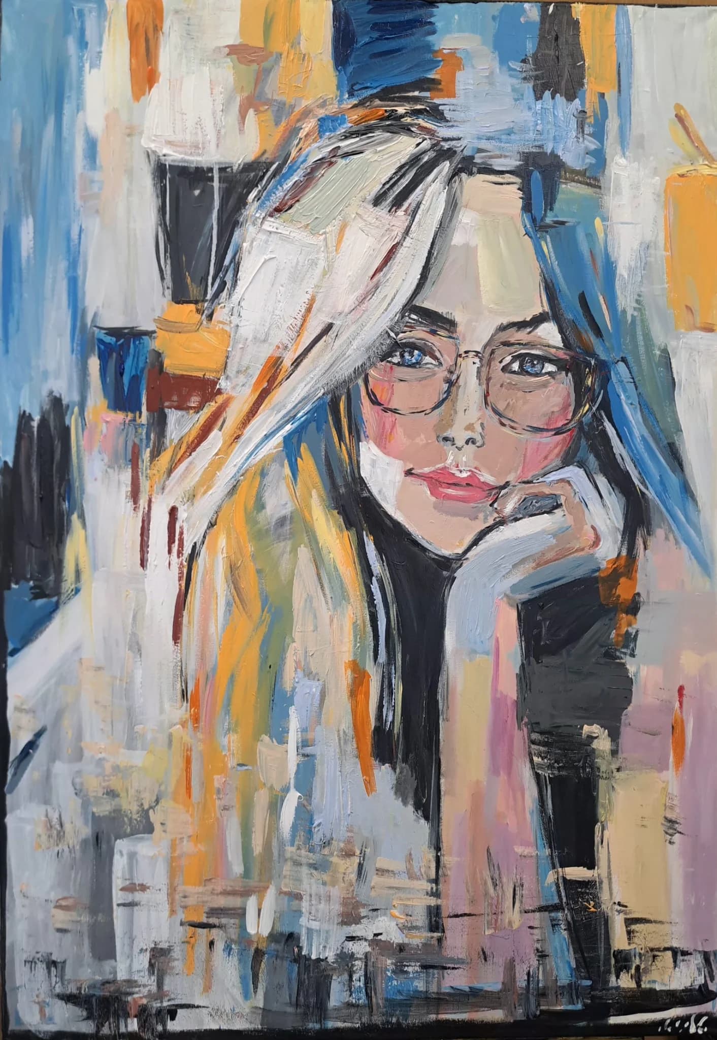 Blue Gaze in Glasses