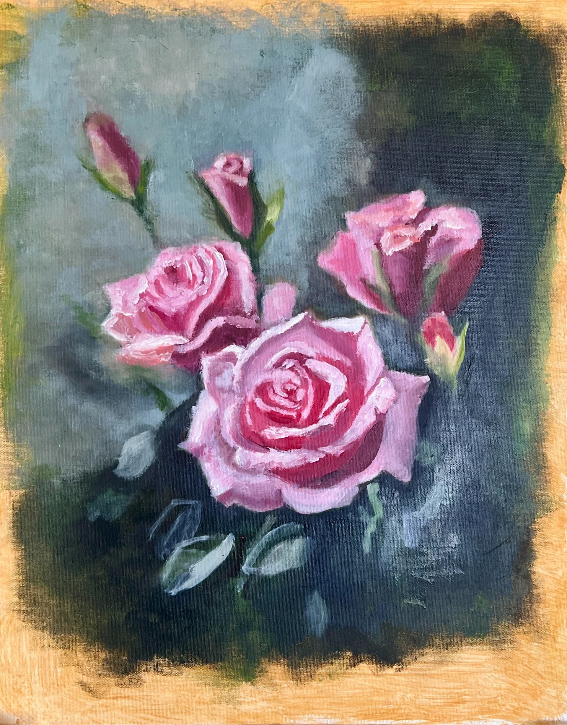 Roses in Verdant Shadow