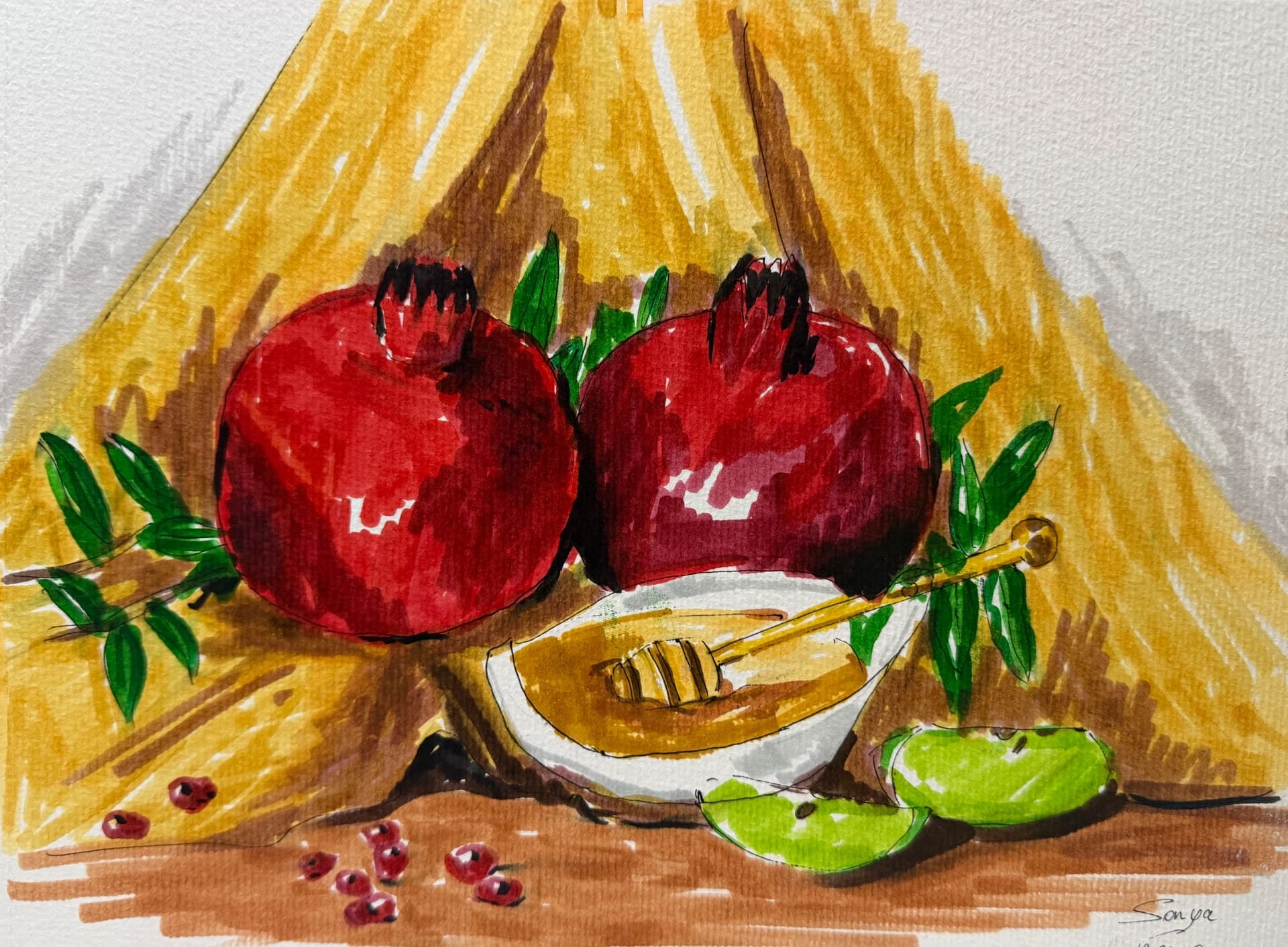 רימונים בדבש