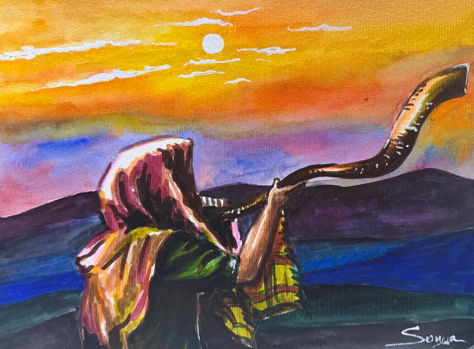 The Sound of the Shofar at Sunset