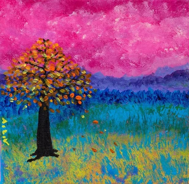 Tree Beneath Pink Sky