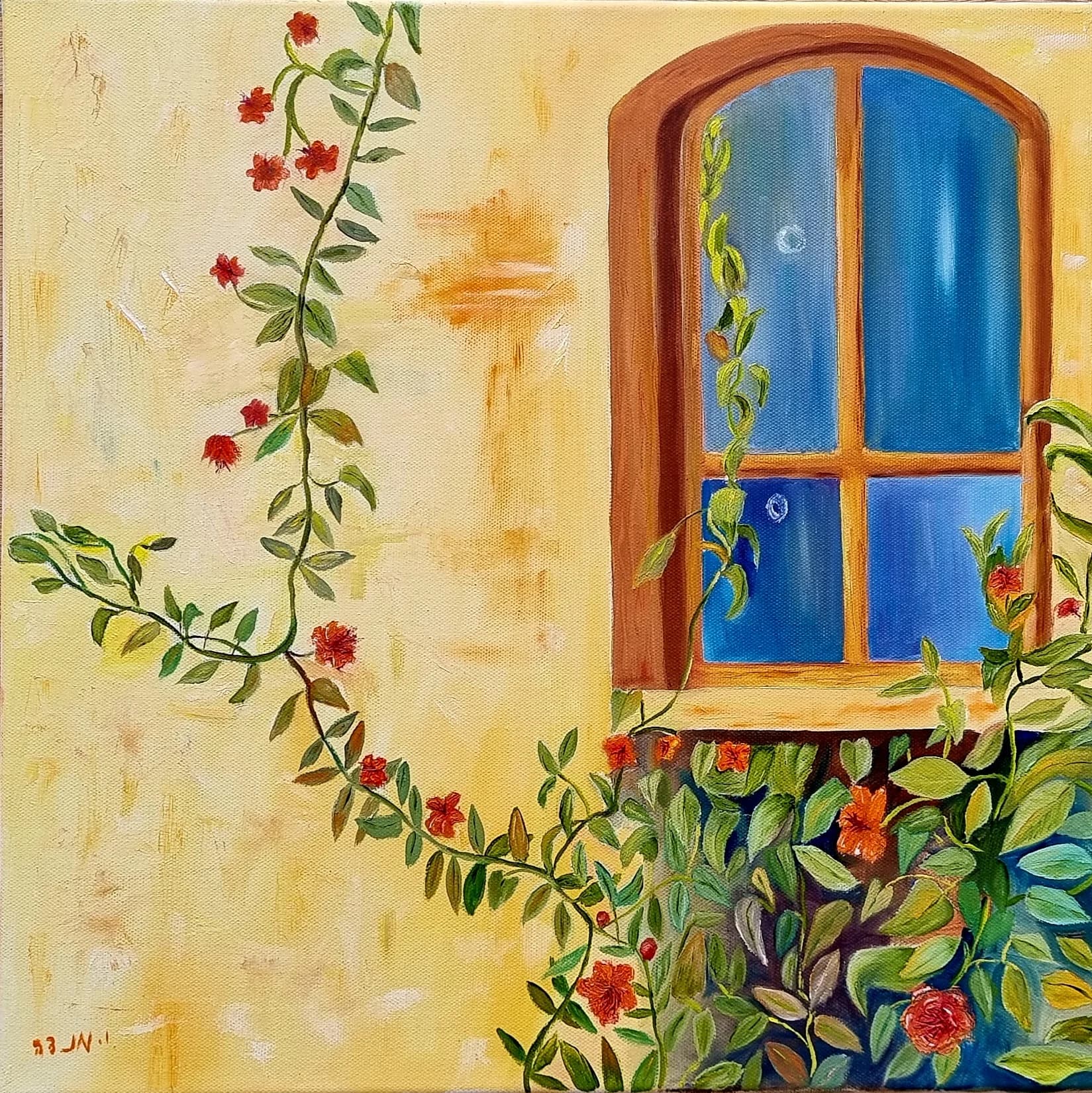 Blue Window, Climbing Blooms
