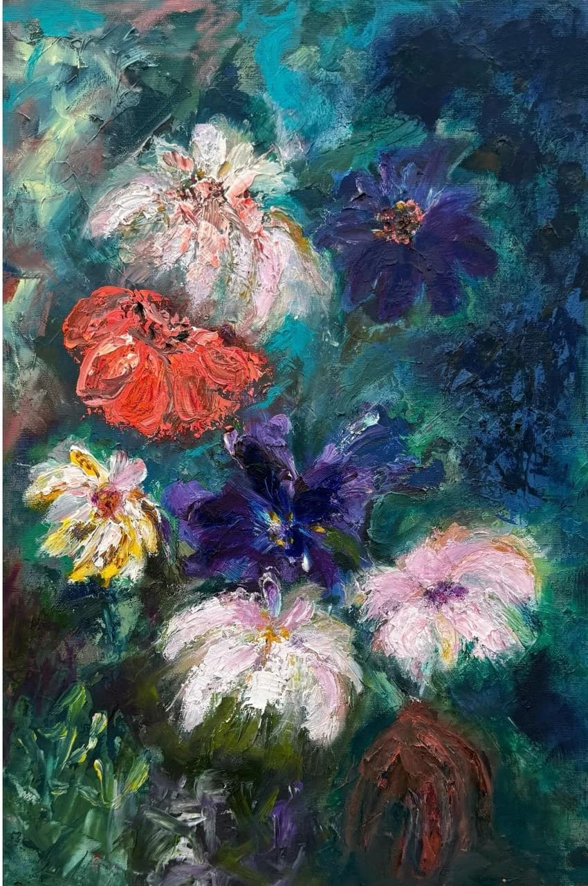 Deep Teal Bloom