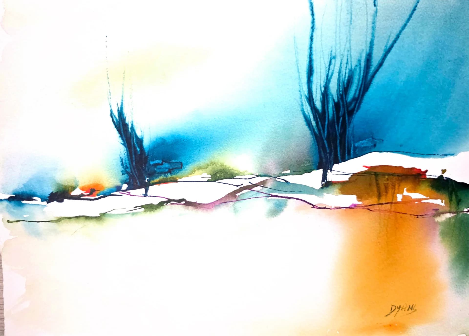 Winter Light Between Trees