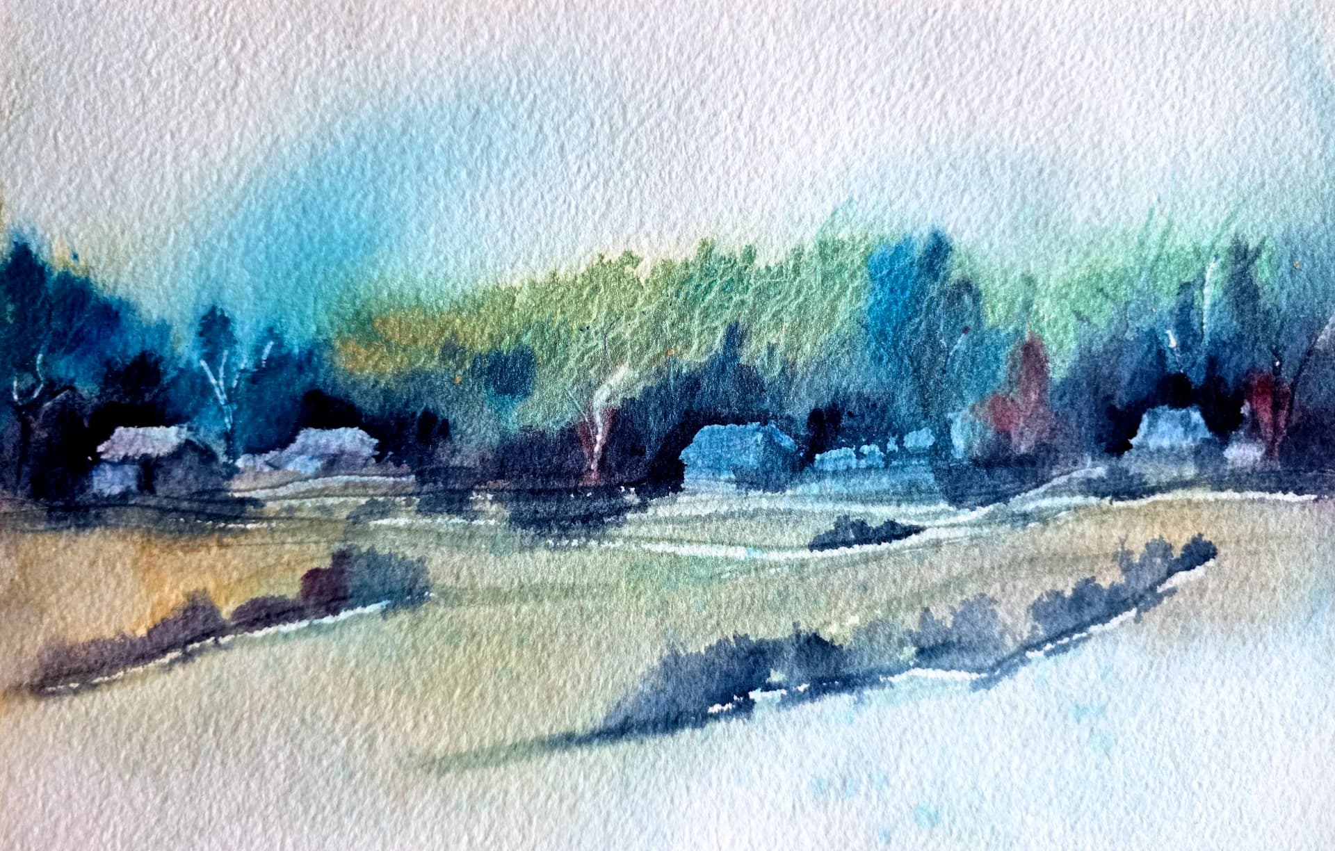 Fields Beneath Blue Haze