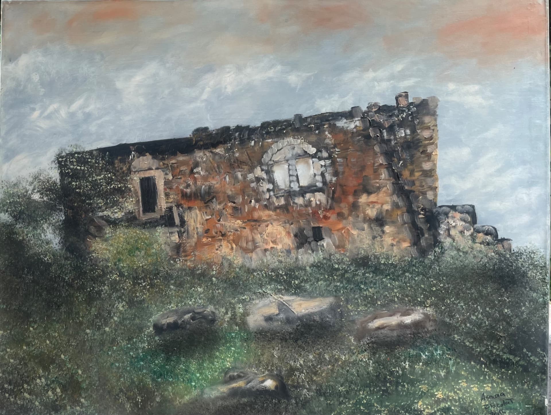 Weathered Walls Under Open Sky