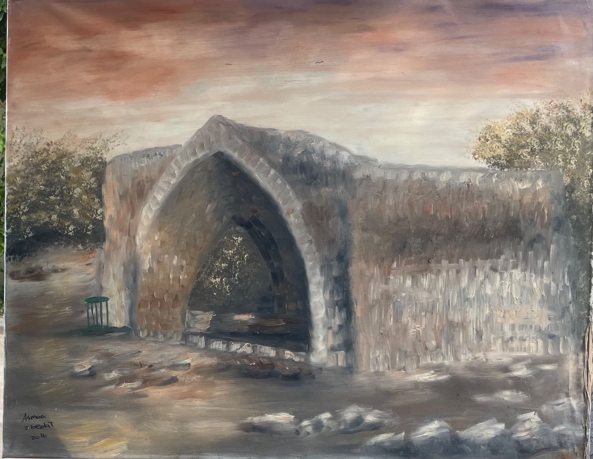 Archway Beneath a Rose Sky