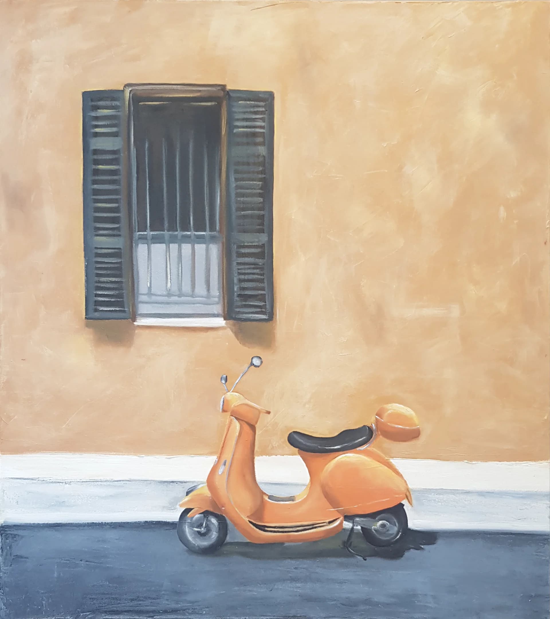 Orange Scooter, Quiet Facade
