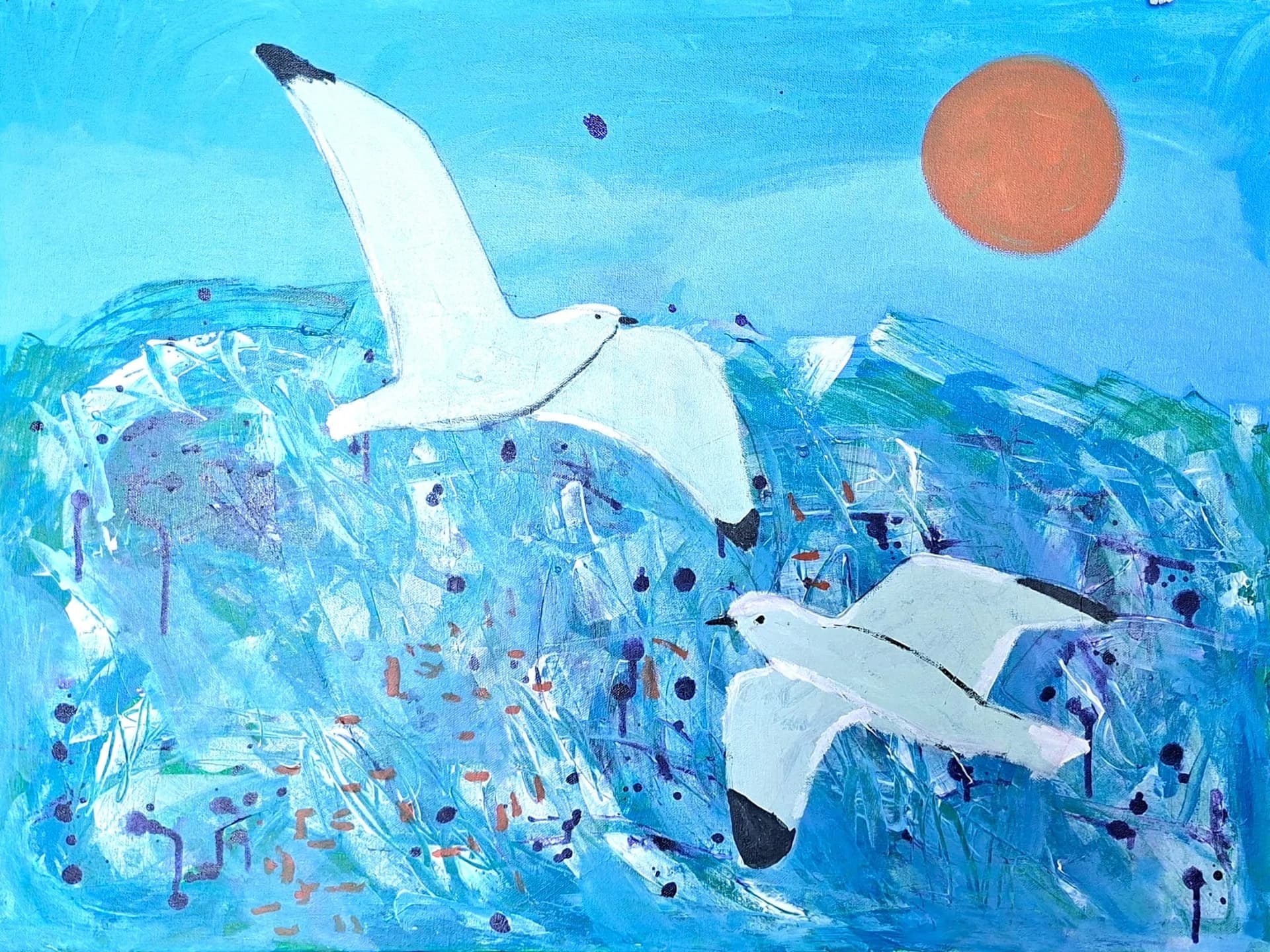 White Wings Over Blue