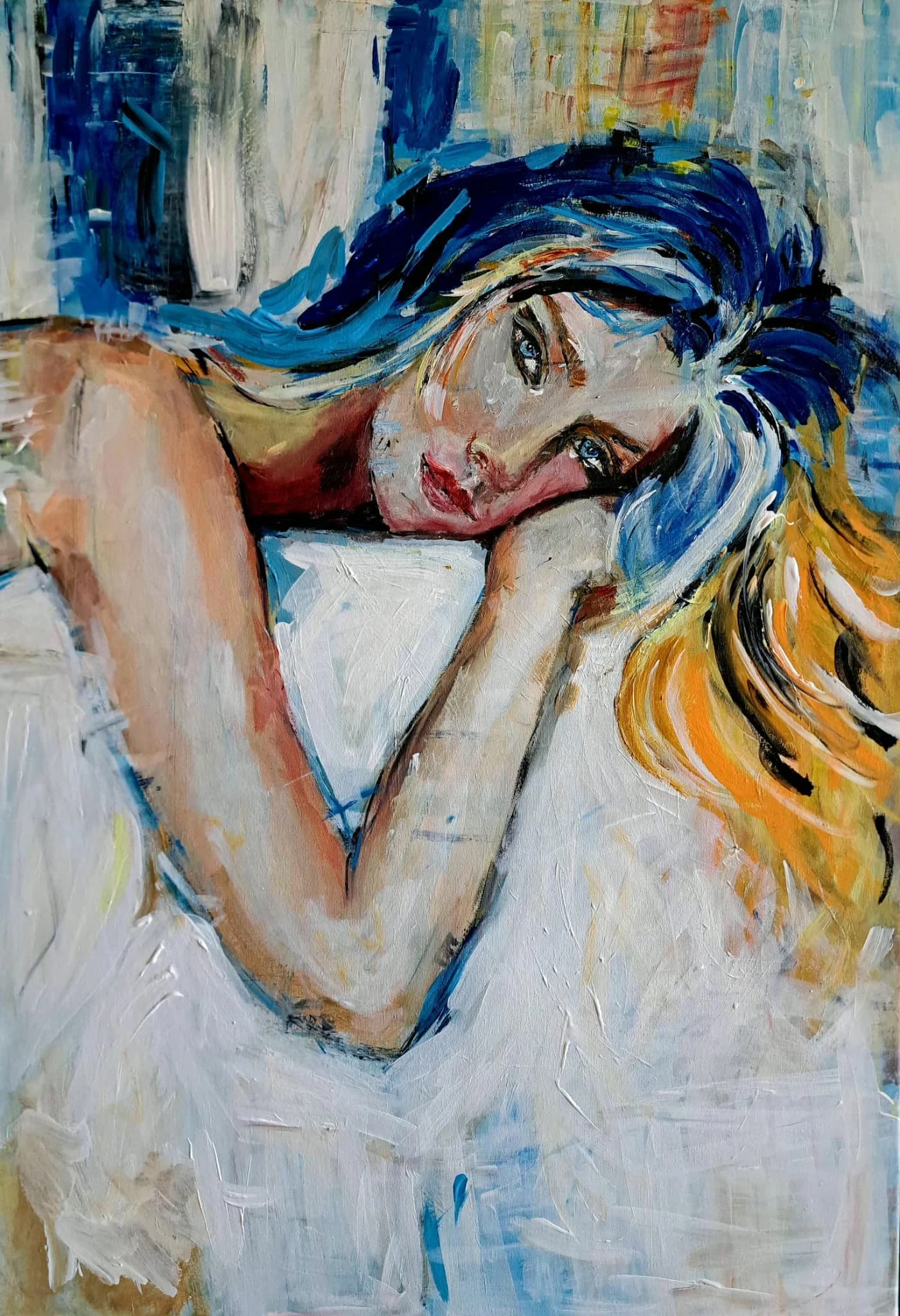 Reclining in Blue