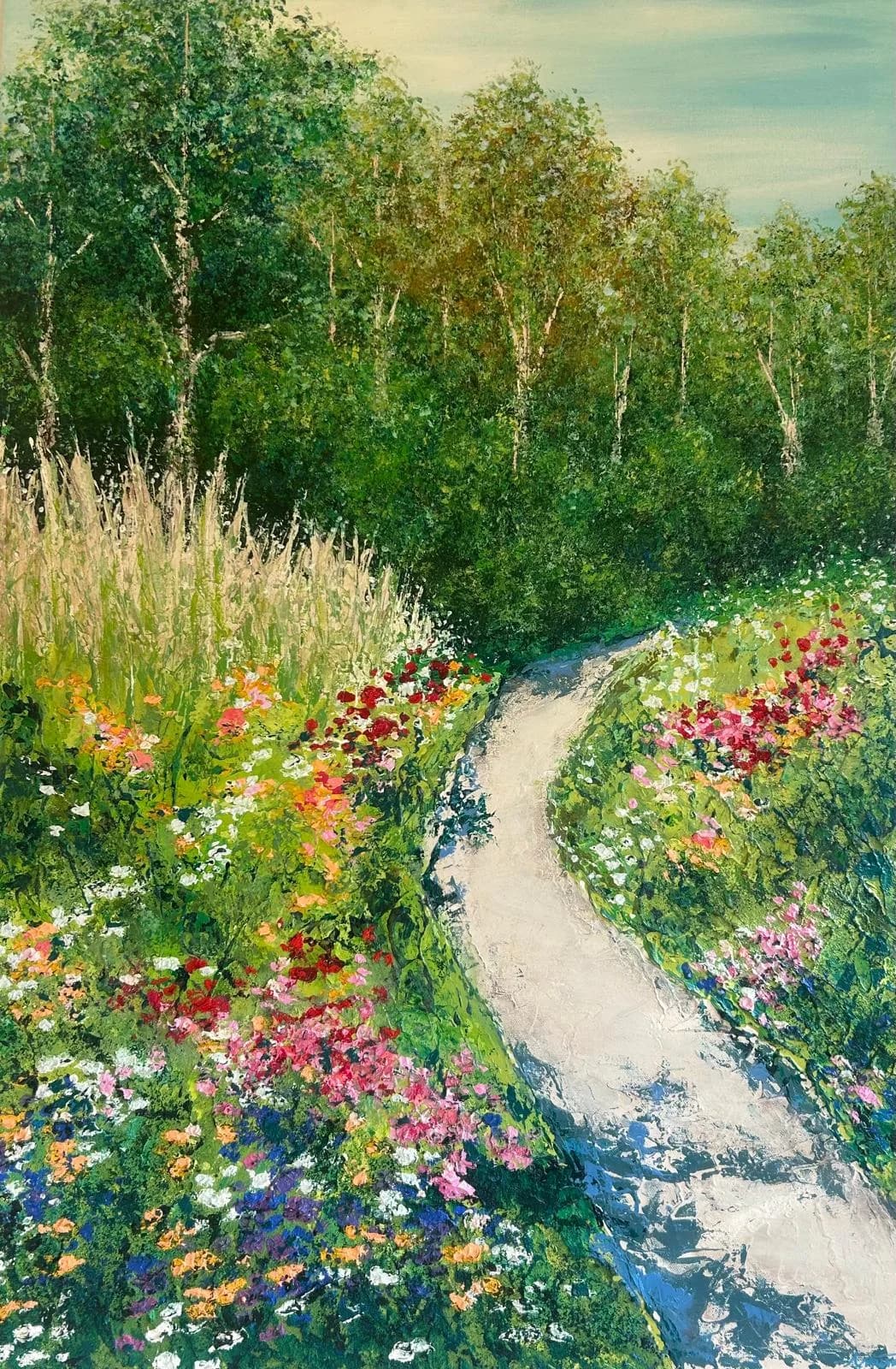 a flower-lined garden path 2