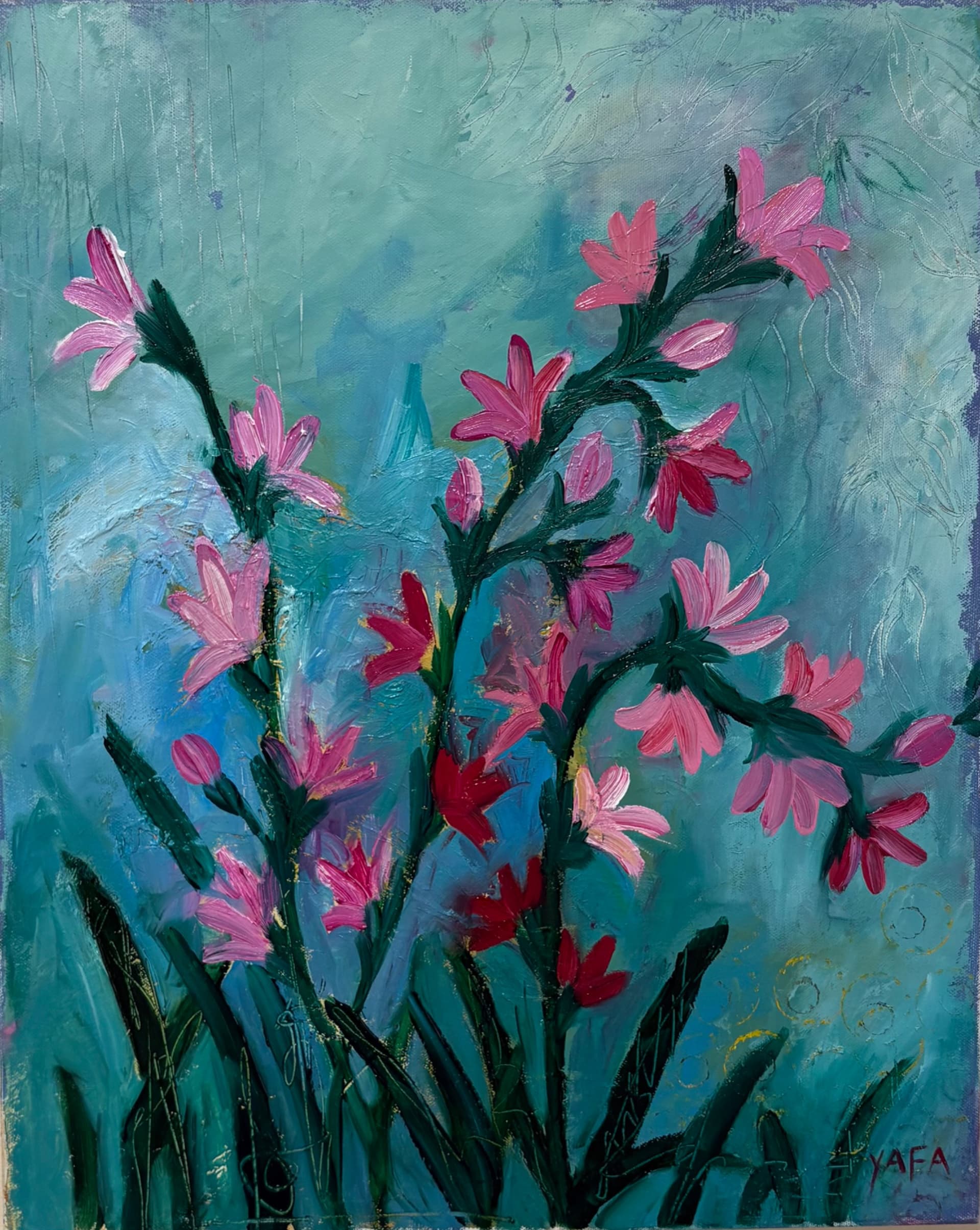 Wildflowers in Turquoise