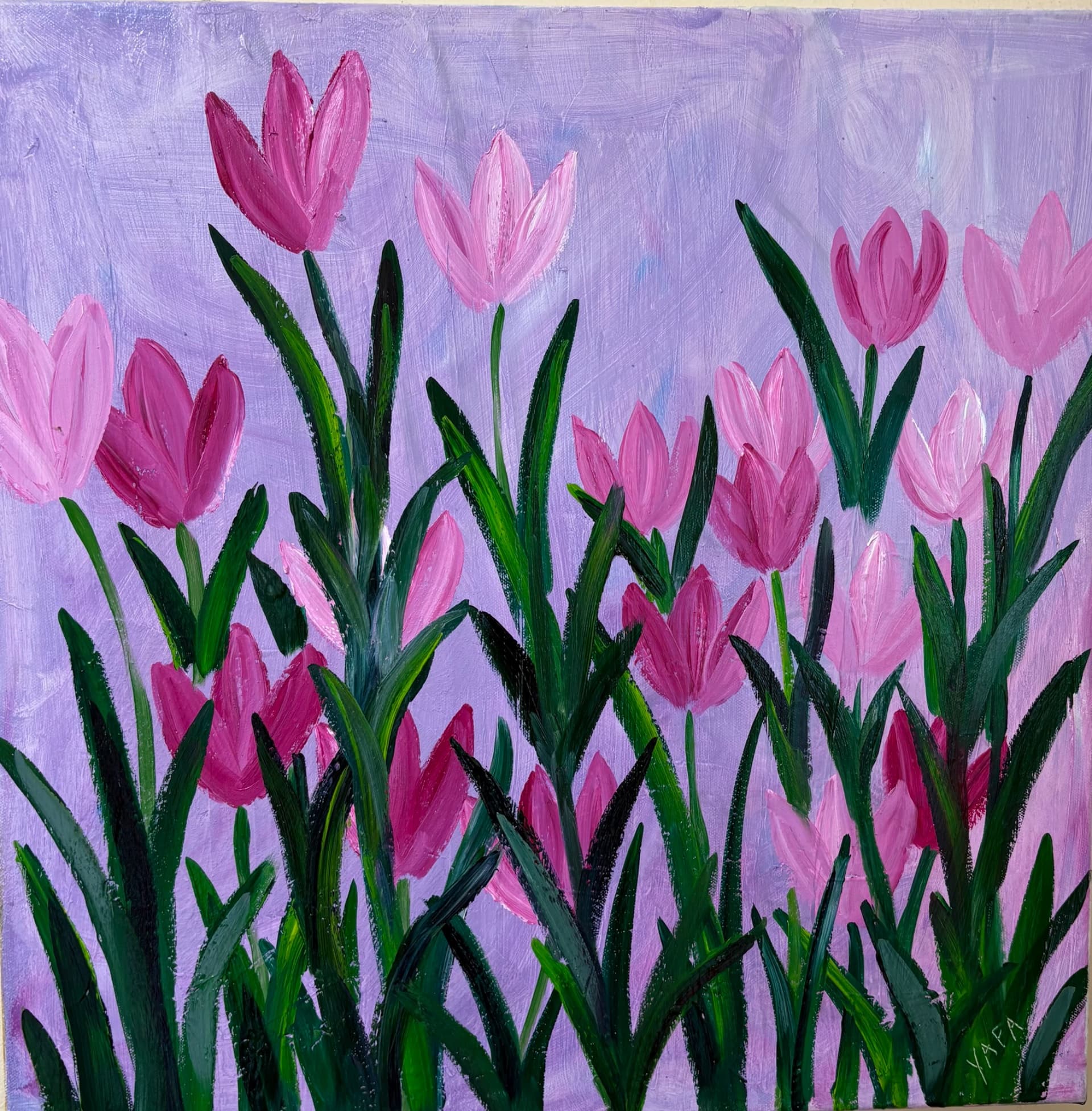 Tulips Against Lavender