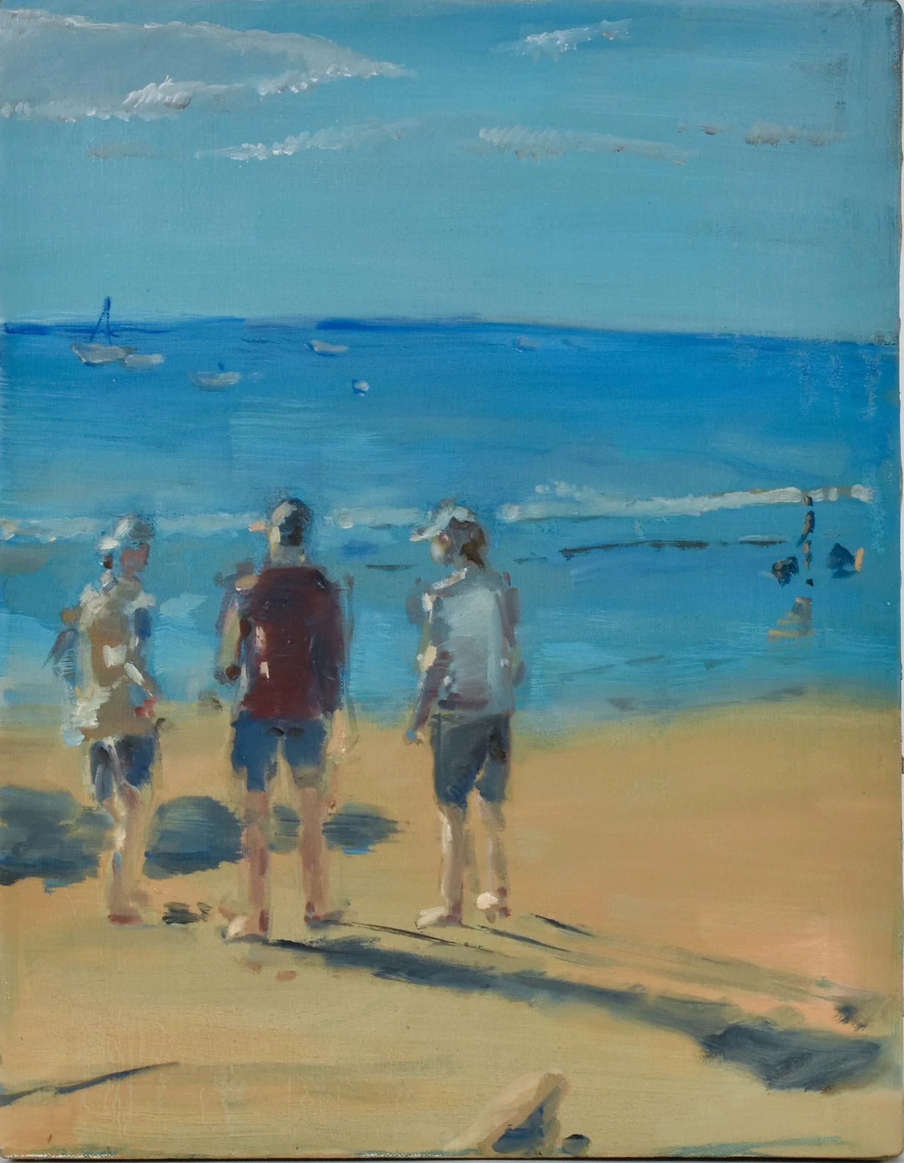 Three Figures by the Sea