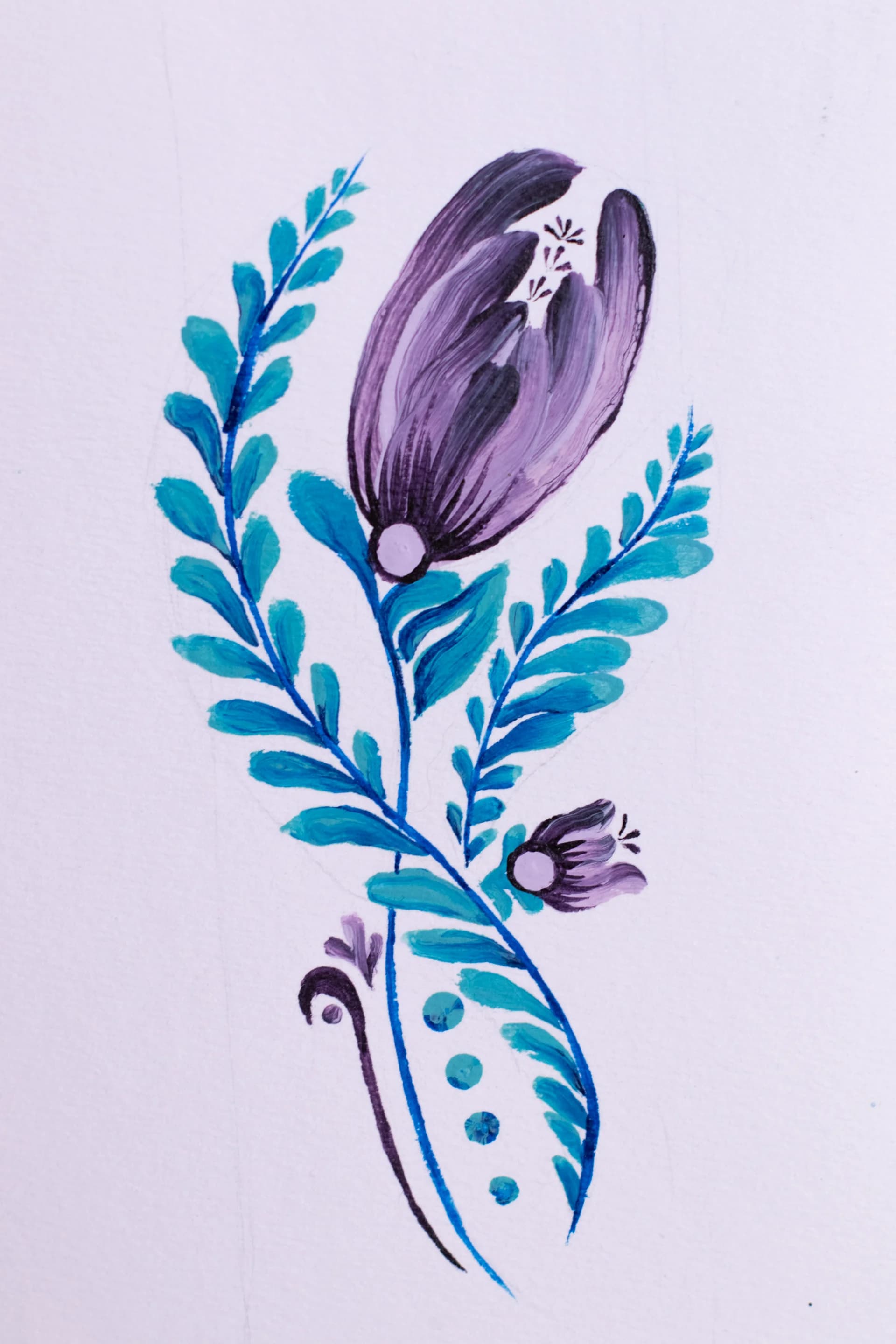 Modern Stylization of a Petrykivka Flower
