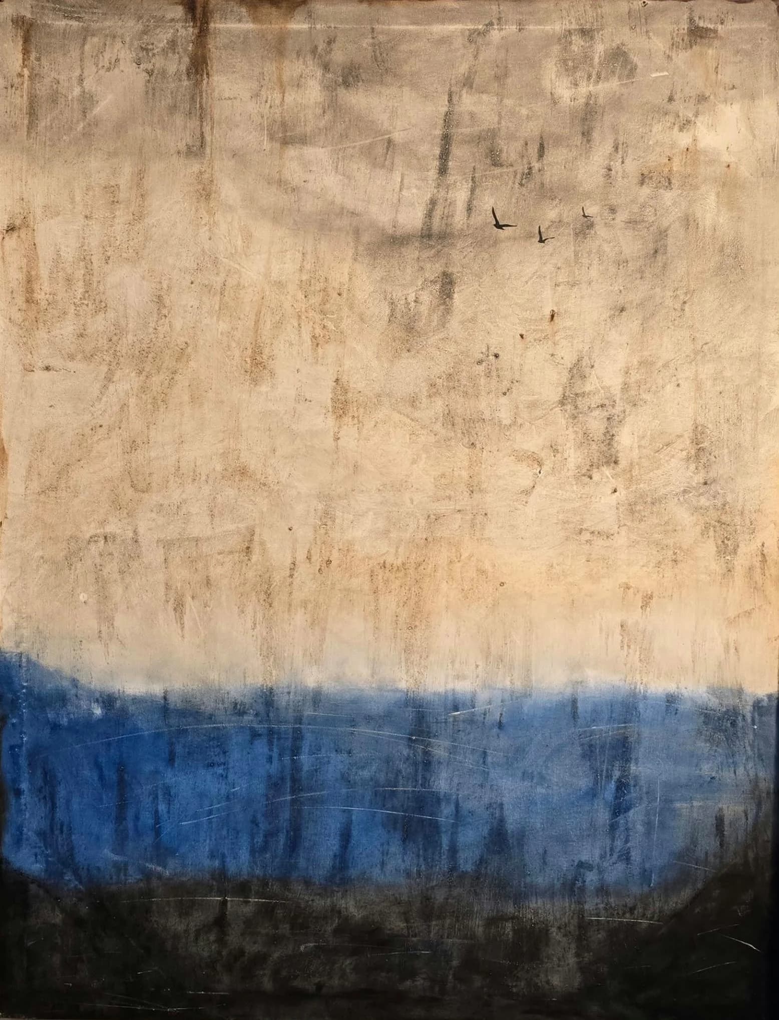 Three Birds Above Blue