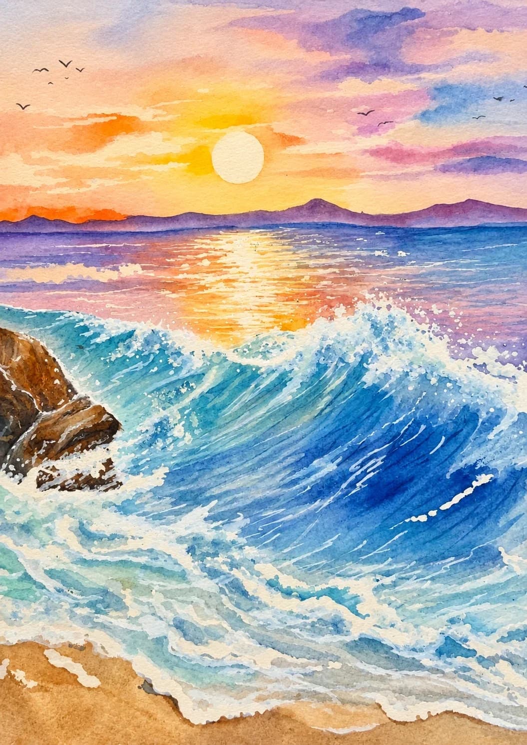 Breaker at Sunset