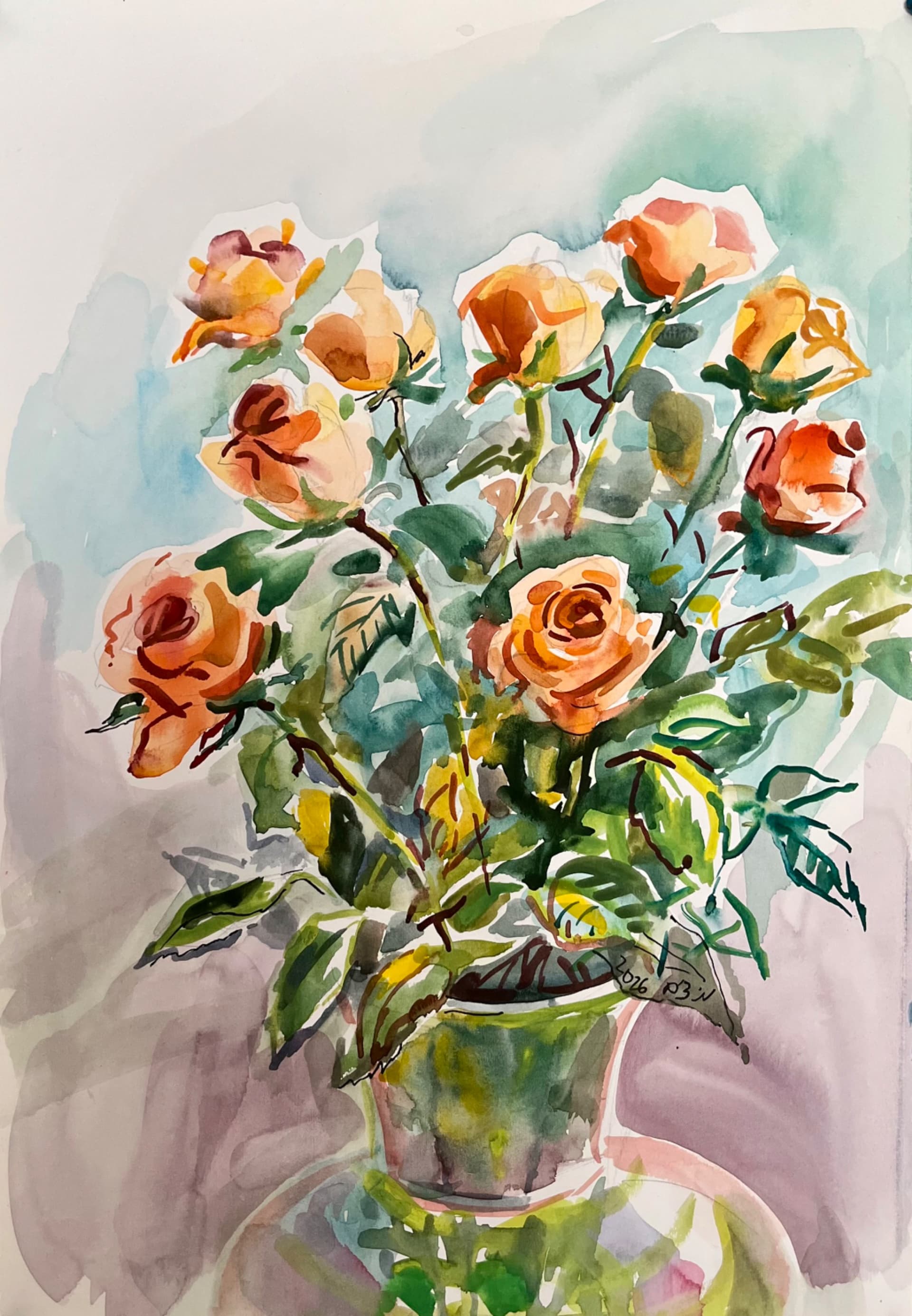 Roses in Blue Air