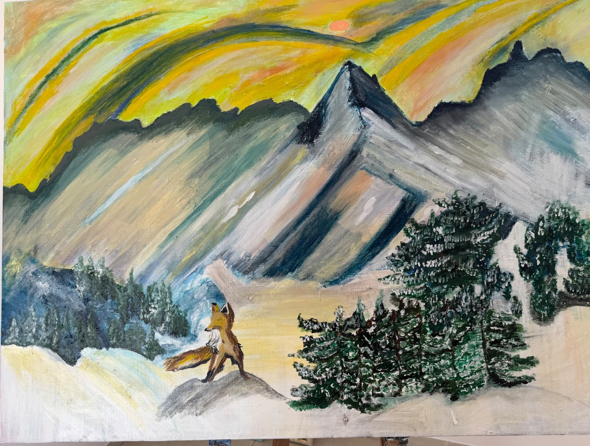 Fox Beneath a Yellow Sky