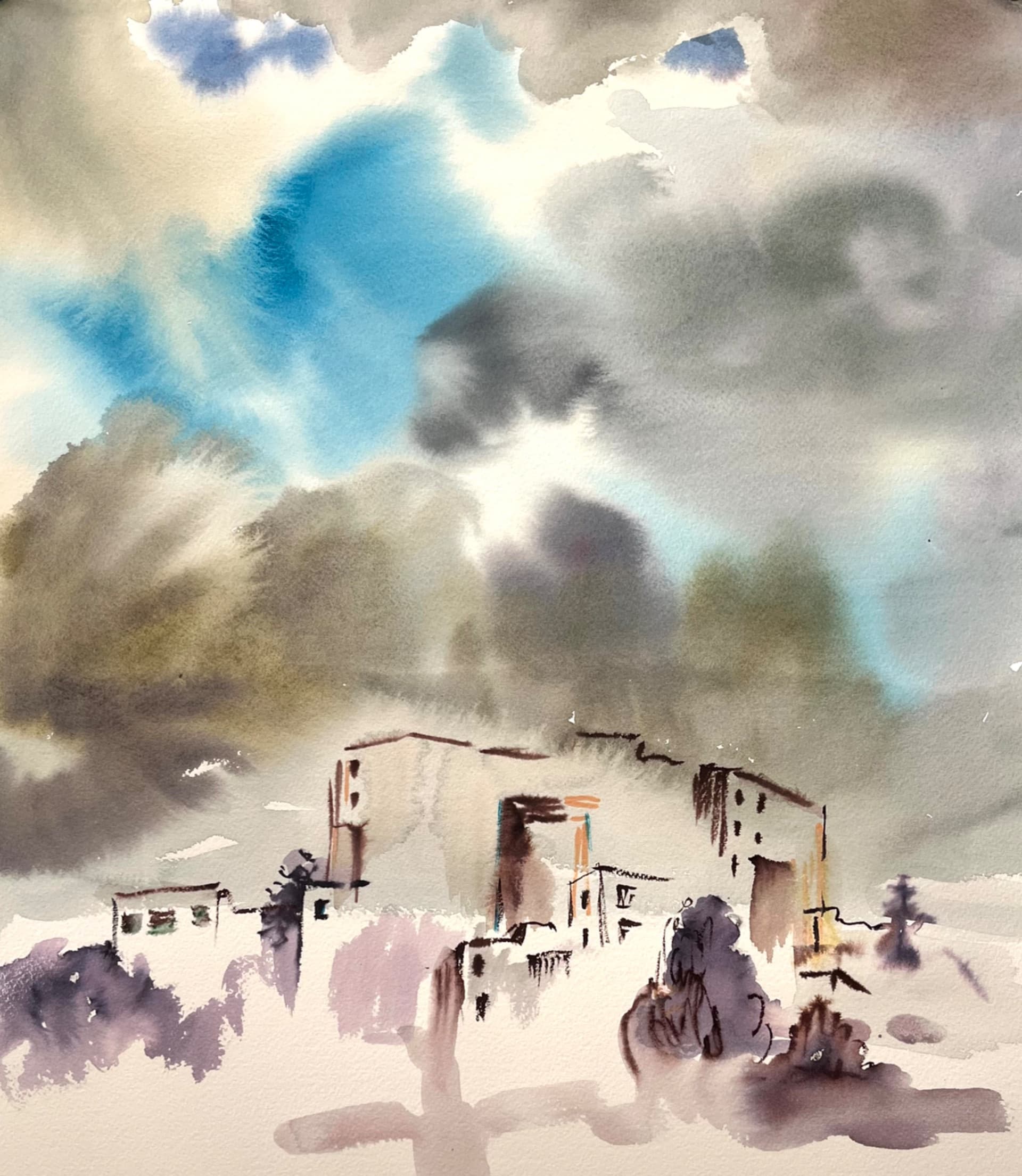 City Beneath Turquoise Weather