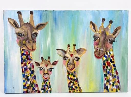 Four Curious Giraffes
