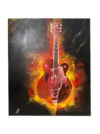 Guitar in Full Flame