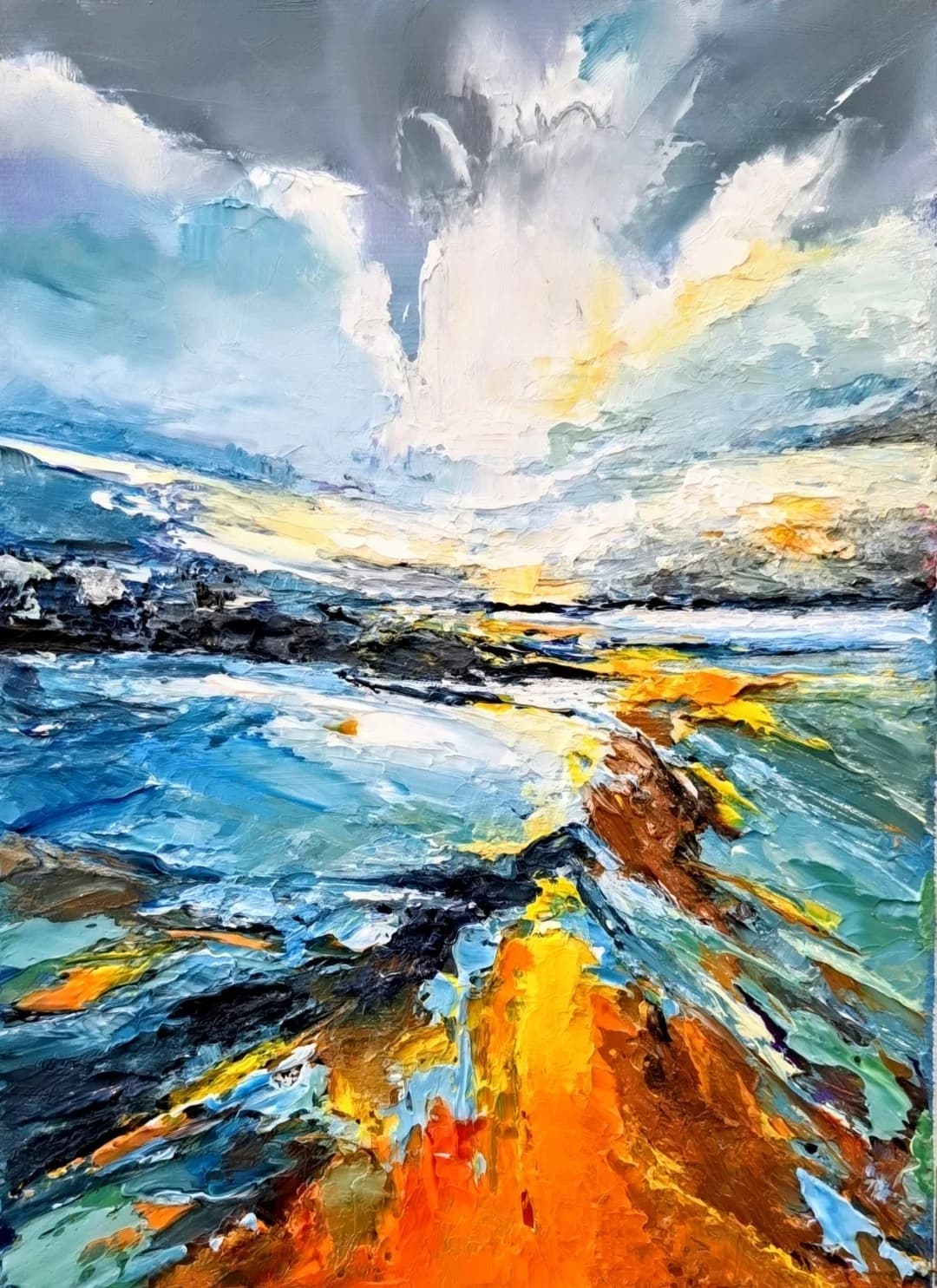 Coast in Orange and Blue