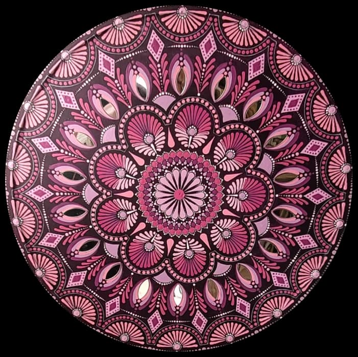 Deep pink with mirrors