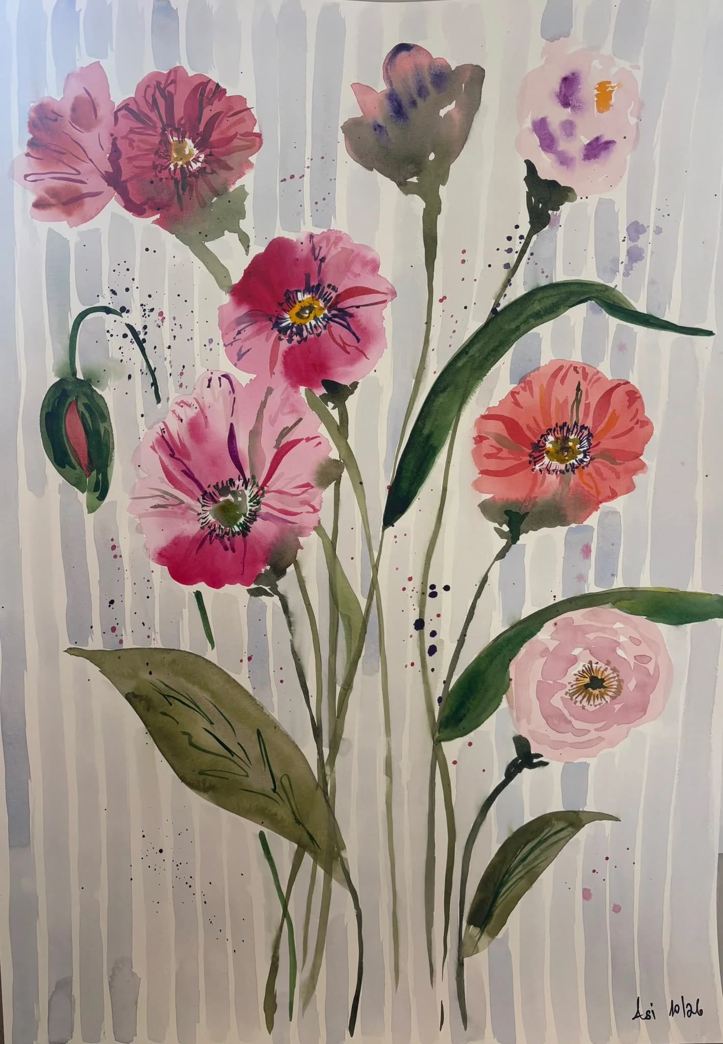 Blooms Through Pale Stripes