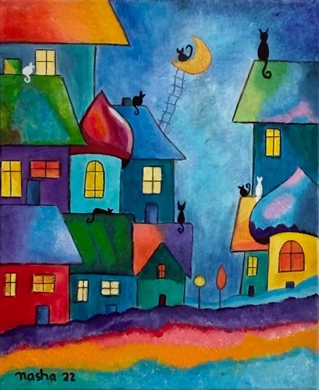 Cats Above the Rooftops