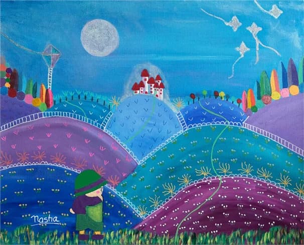 The moon and the kite