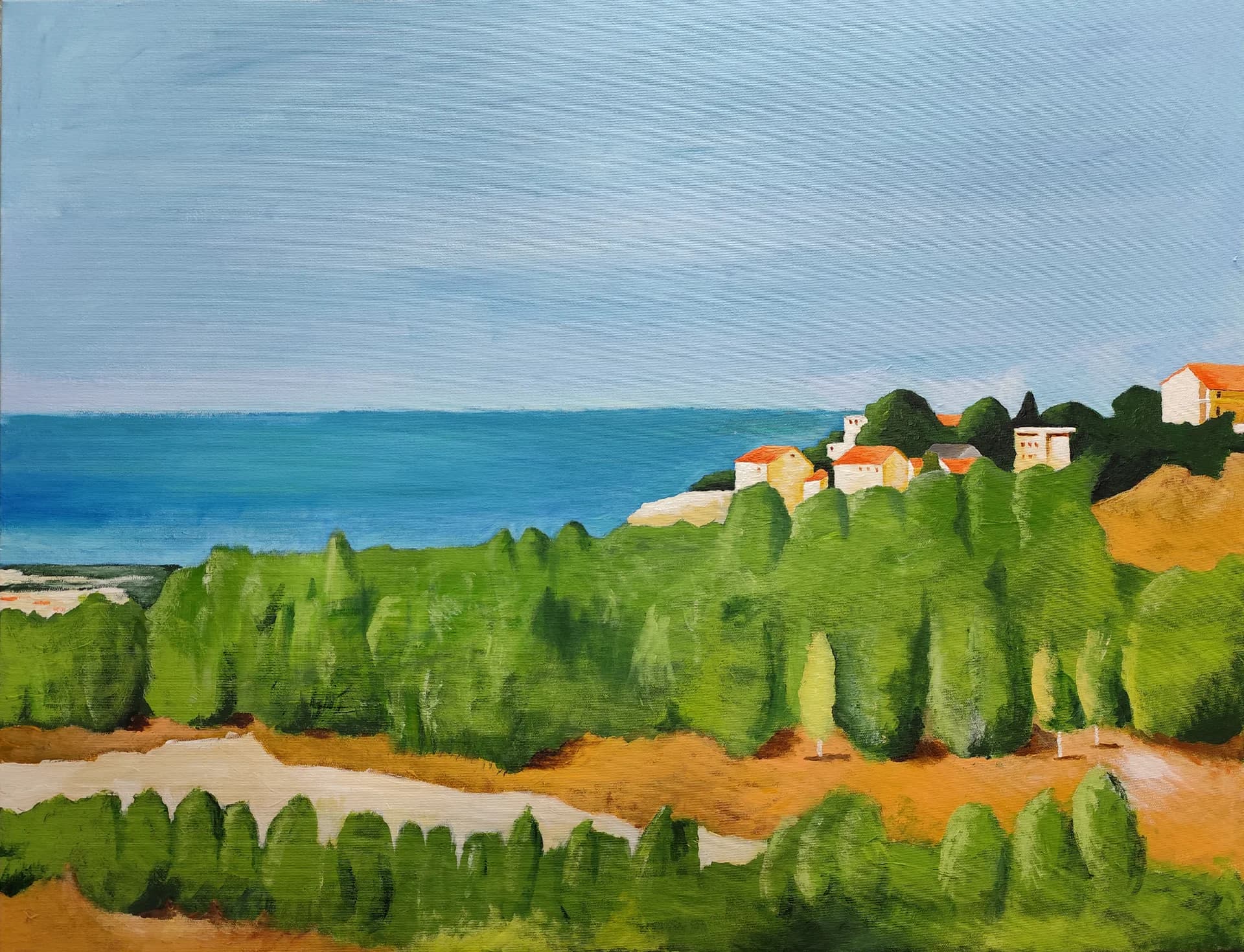 Village Above the Blue Sea
